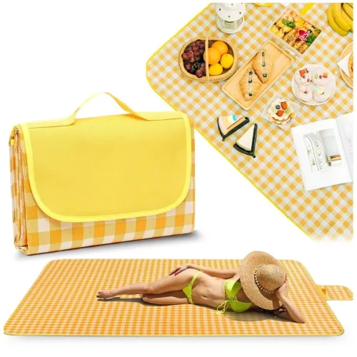 KOC PIKNIKOWY BIWAKOWY 150x200cm MATA PLAŻOWA WODOODPORNA DUŻA KOC PLAŻOWY