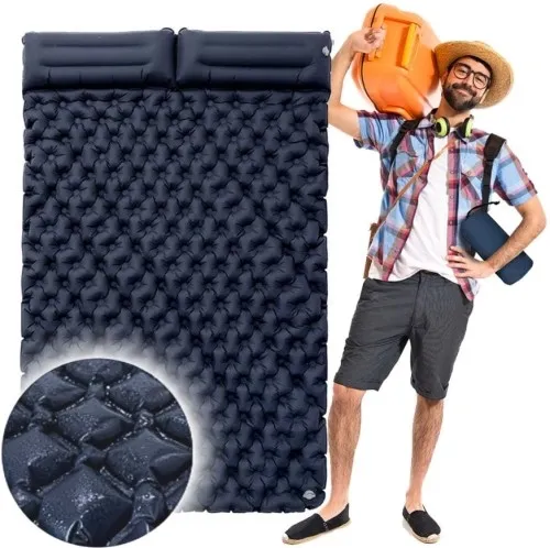 Materac dwuosobowy ciemny niebieski