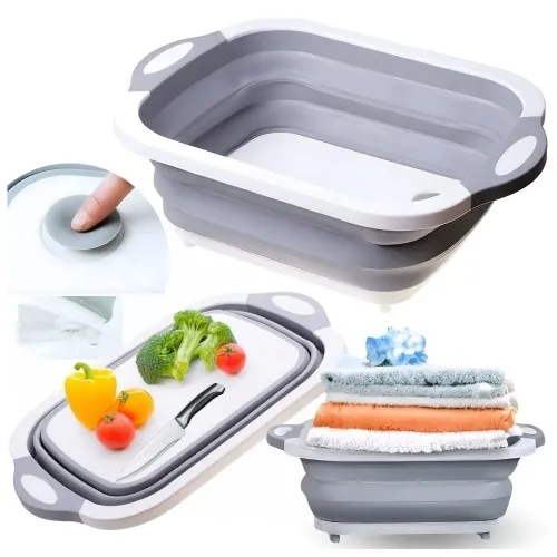 Miska składana silikonowa zlew z odpływem 6l