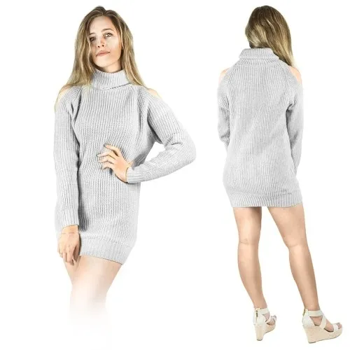 Sukienka swetrowa- szara