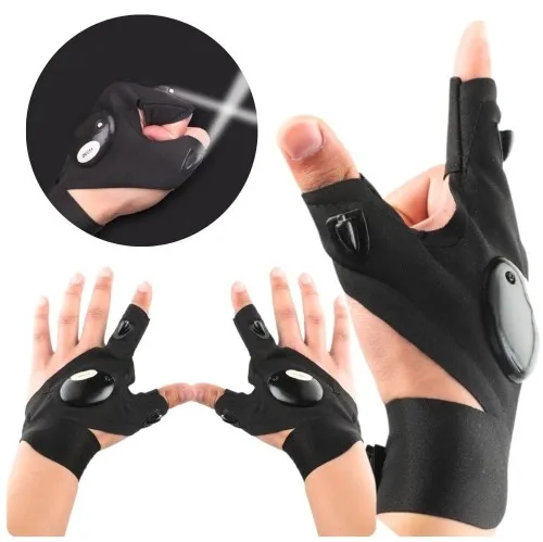 Komplet rękawiczek świetlnych wodoodpornych - czarny