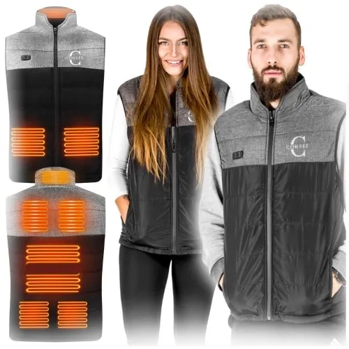 Kamizelka podgrzewana na USB czarno-szara