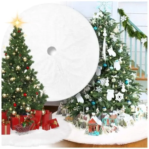 Dywanik pod choinkę mata dywan Shaggy futerko dekoracyjny pokrowiec 115 cm