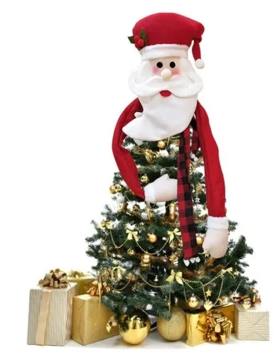 Ozdoba choinkowa mikołaj z rękami czubek choinki