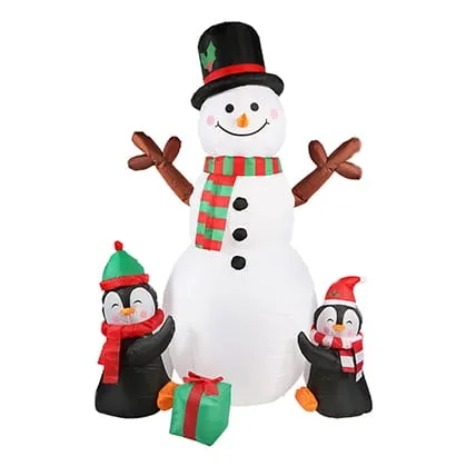 Duży bałwan dmuchany samopompujący świecący 180cm