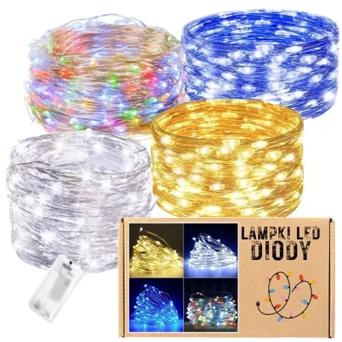 Druciki lampki LED żyłki diody choinkowe 20 LED 2m