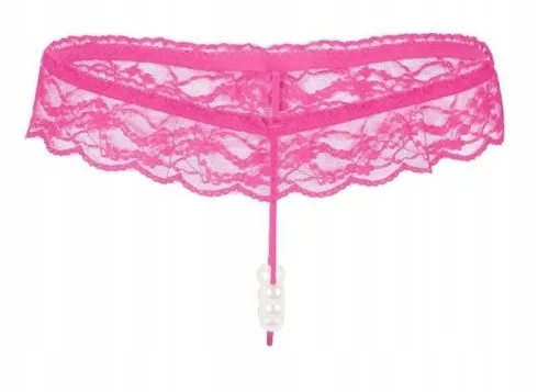 Seksowne stringi z podniecającymi koralikami perełkami