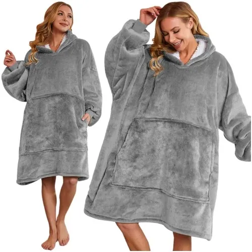 Kocobluza koc oversize TV - szary