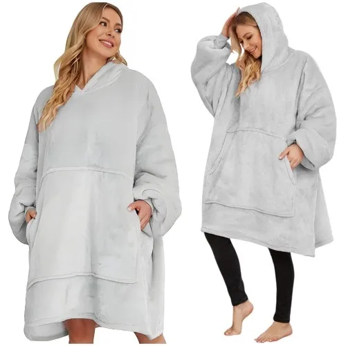 Kocobluza oversize z kapturem - szara
