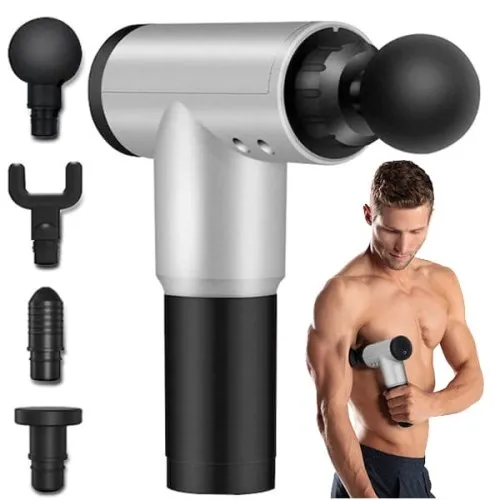 Masażer mocny wibracyjny 4 głowice pistolet do masażu pleców ciała massage