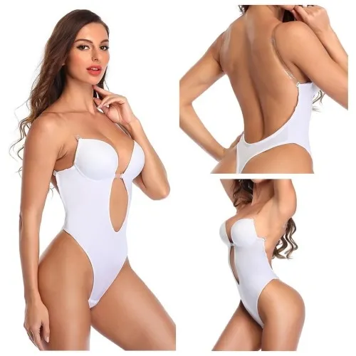 Body do sukni biustonosz bez pleców białe
