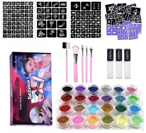 Zestaw do robienia brokatowych tatuaży dla dzieci