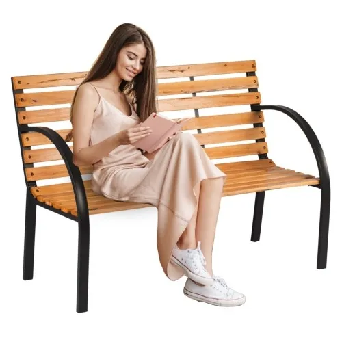 Ławka ogrodowa drewniana z oparciem