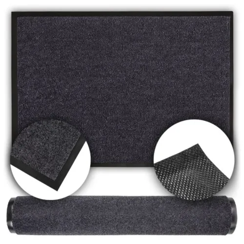 Wycieraczka gładka szara gumowa drzwi mata antypoślizgowa miękka 120x300 cm