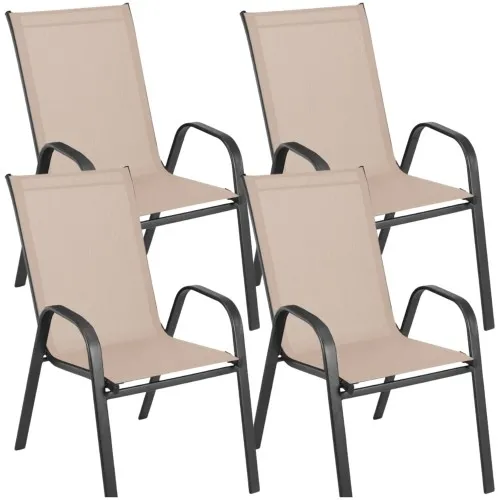 Krzesło ogrodowe metalowe taupe 4 sztuki