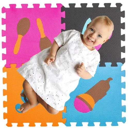 Mata piankowa puzzle dla dzieci składana 88 x 88 cm