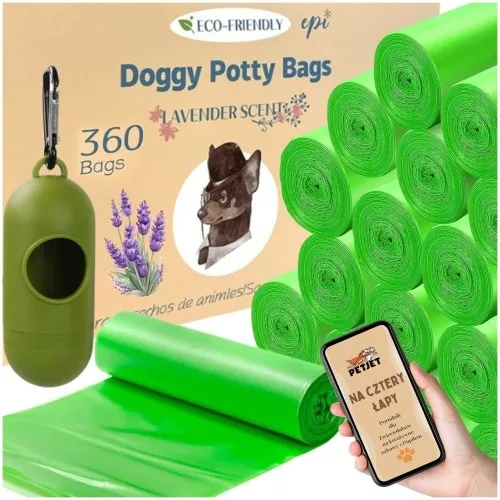 Worki woreczki na psie odchody biodegradowalne 360szt. + etui