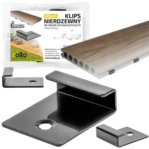 Startowe klipsy montażowe do desek kompozytowych