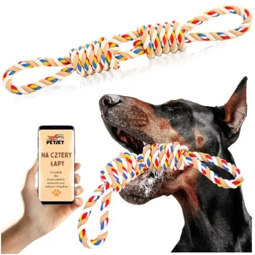 Szarpak dla psa z supłami kolorowy lina gryzak zabawka