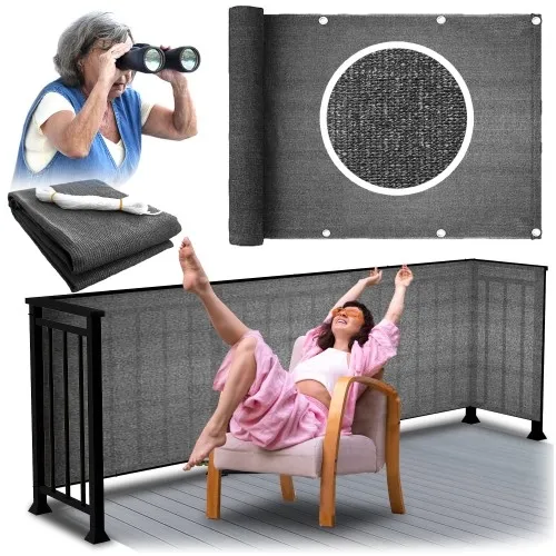 Osłona balkonowa ciemny szary 1x5m