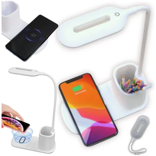 Lampka biurkowa LED z ładowarką indukcyjną