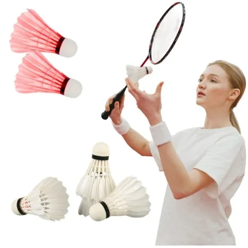 Zestaw 4 lotek z piór do badmintona