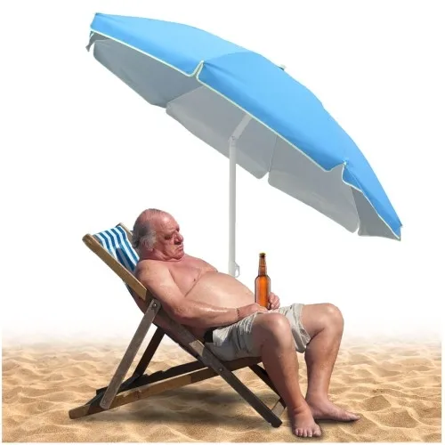 Parasol plażowy w kolorze błękitnym z filtrem UV