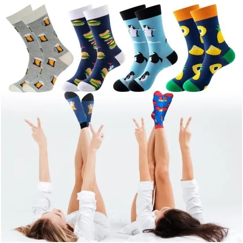 Bawełniane skarpety 6 par różne wzory