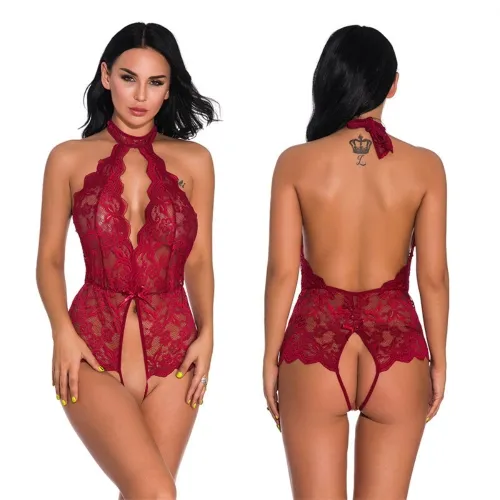 Seksowne koronkowe body z dziurką