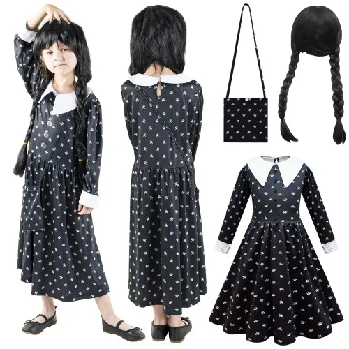 Przebranie Wednesday 128-134 + peruka