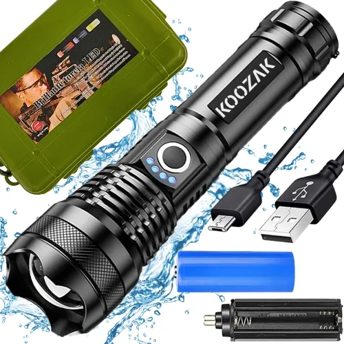 Bardzo mocna latarka survivalowa z funkcją zoom-u