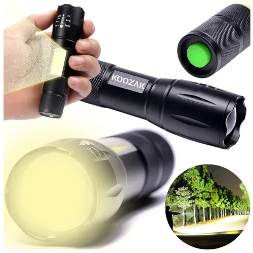 Taktyczna latarka wojskowo z efektem zoom