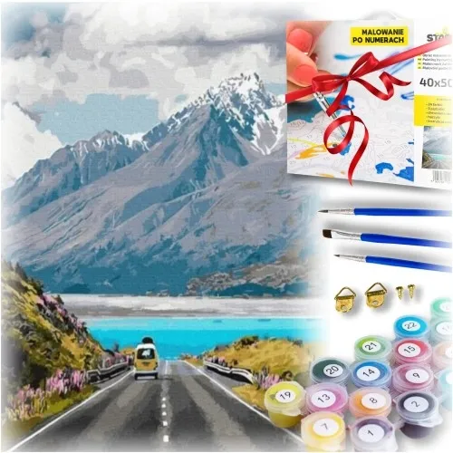 Zestaw do malowania po numerach - droga w górach