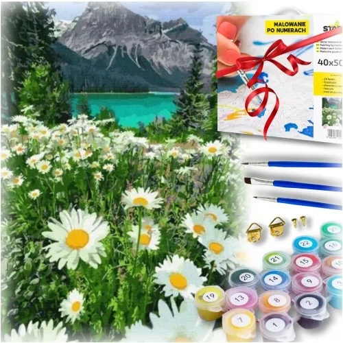 Zestaw do malowania po numerach - kwiaty w górach