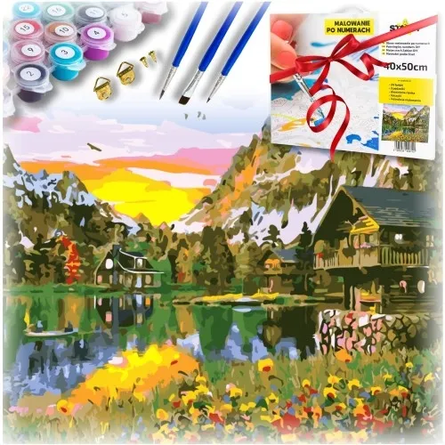 Zestaw do malowania po numerach - krajobraz górski