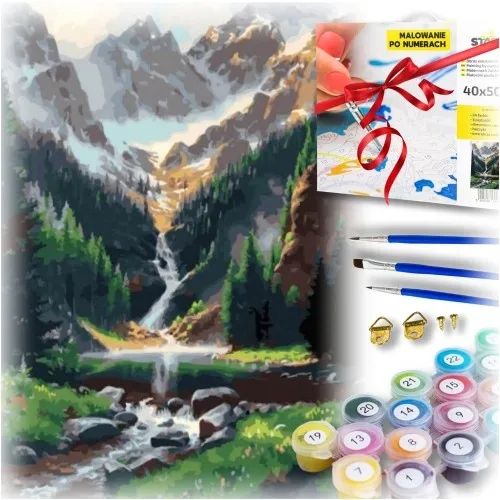 Zestaw do malowania po numerach - potok górski
