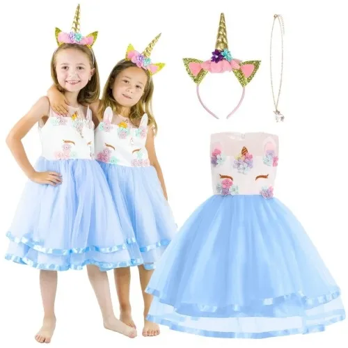 Strój sukienka z dodatkami Unicorn dla dziewczynki