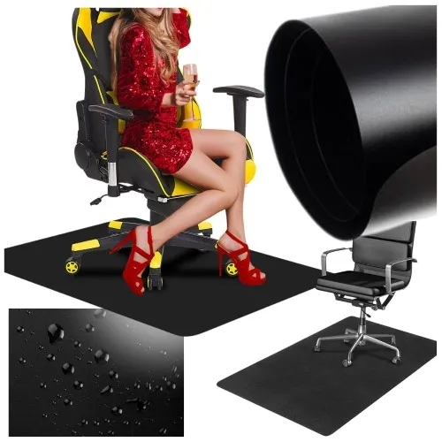 Mata ochronna podkładka na podłogę pod krzesło fotel czarna 100 cm x 140 cm