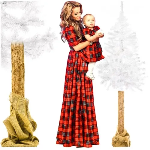 Sztuczna choinka biała na pniu naturalnym 160 cm