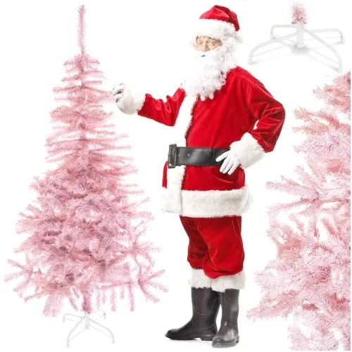 Choinka sztuczna różowa ze stojakiem 160 cm