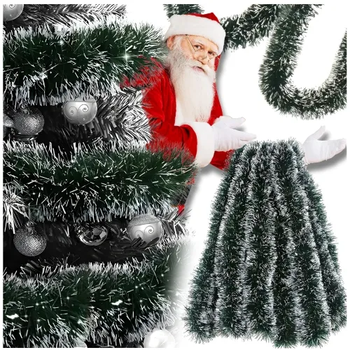 Łańcuch na choinkę gęsty 6m - zielony