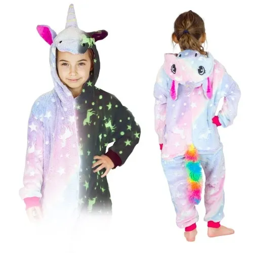 Piżama onesie kigurumi jednorożec świecący w ciemności
