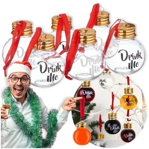 Buteleczki zawieszki na choinkę 5cm zestaw 6szt