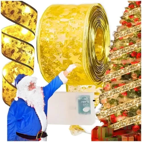 Łańcuch świetlny złota wstążka LED 10 m