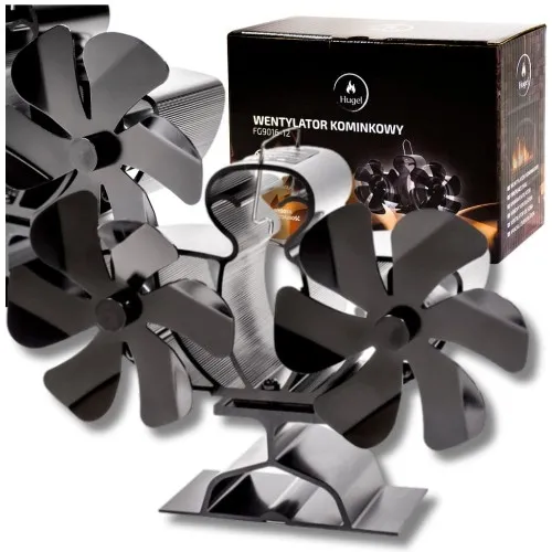 Wentylator kominkowy podwójny - czarny