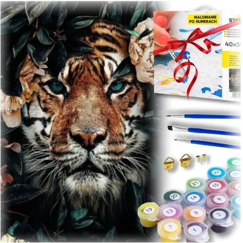 Zestaw do malowania po numerach - tygrys