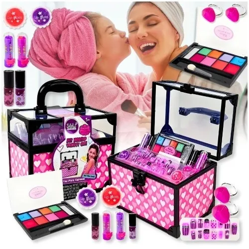 Zestaw do makijażu dla dziewczynki kuferek kosmetyków