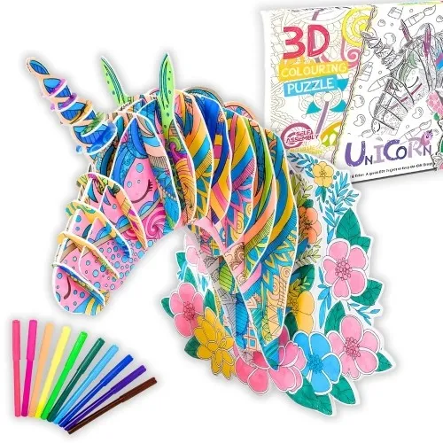Zestaw kreatywny eko puzzle 3D jednorożec