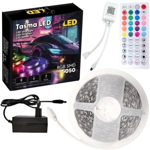Taśma LED RGB samoprzylepna IP20 pilot aplikacja bluetooth
