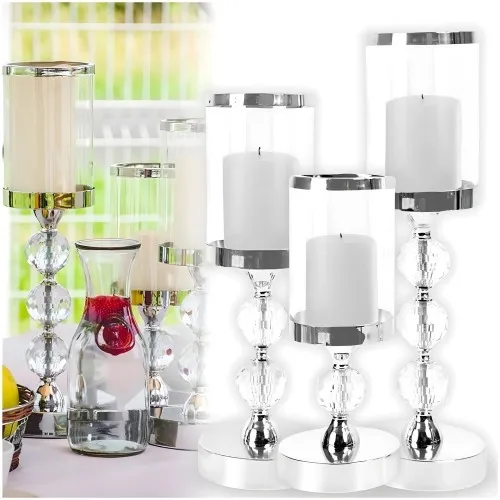 Zestaw świeczników glamour nowoczesne